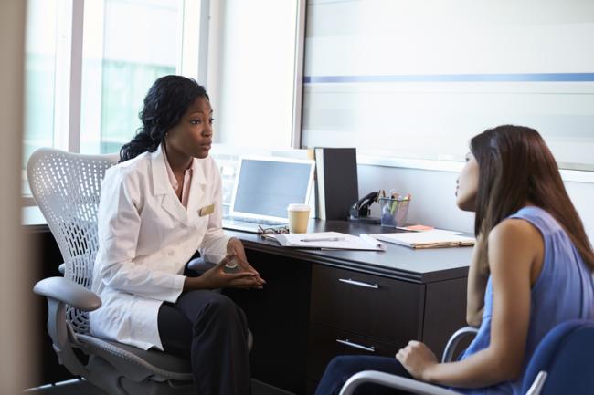 Doctor with patient