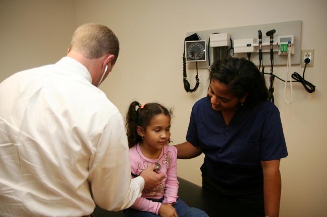 Doctor with patient